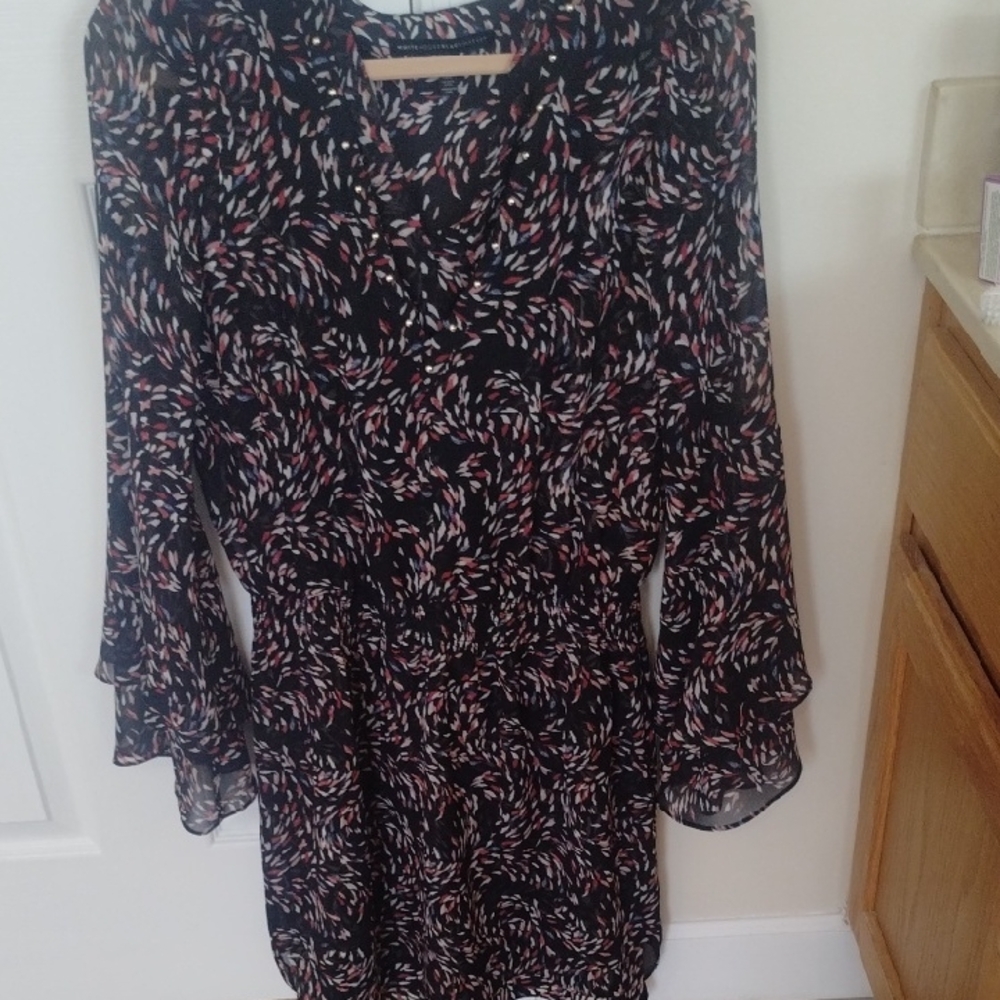 White House Black Market Long Sleeve Black Dress.